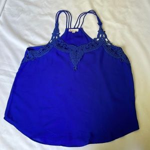 Cobalt Blue Camisole with Crochet Detail